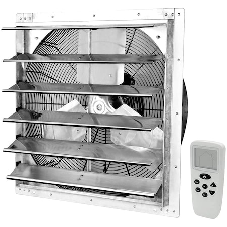 Iliving Silver 20 in. 3368 CFM Smart Remote Shutter Exhaust Fan with Thermostat, Humidistat, Variable Speed ILG8SF20VC